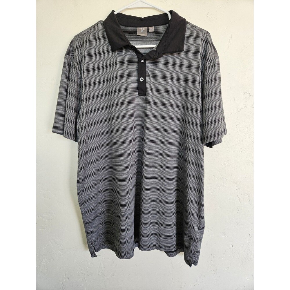 Ping Sensorcool Men's  Striped Gray Polo, Size L, EXCELLENT CONDITION